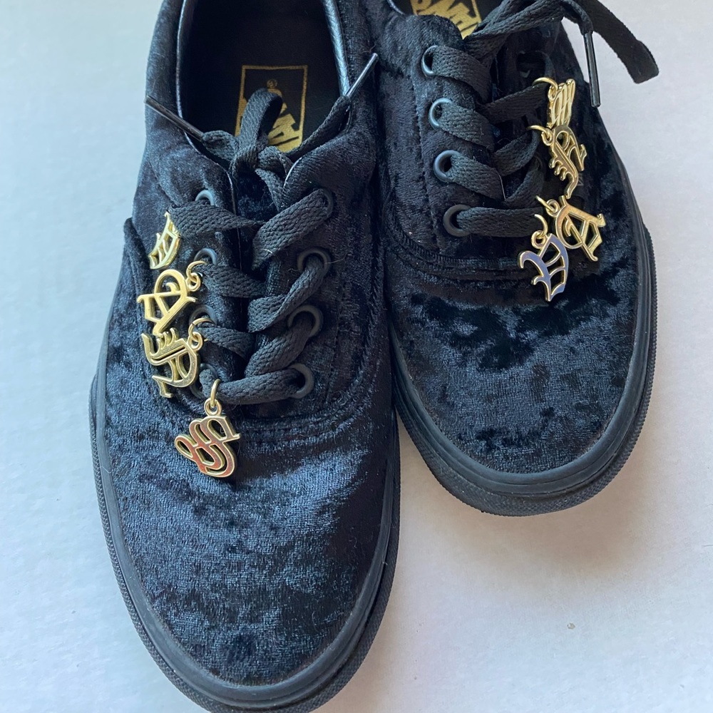 Vans Black Velvet Charm Shoes